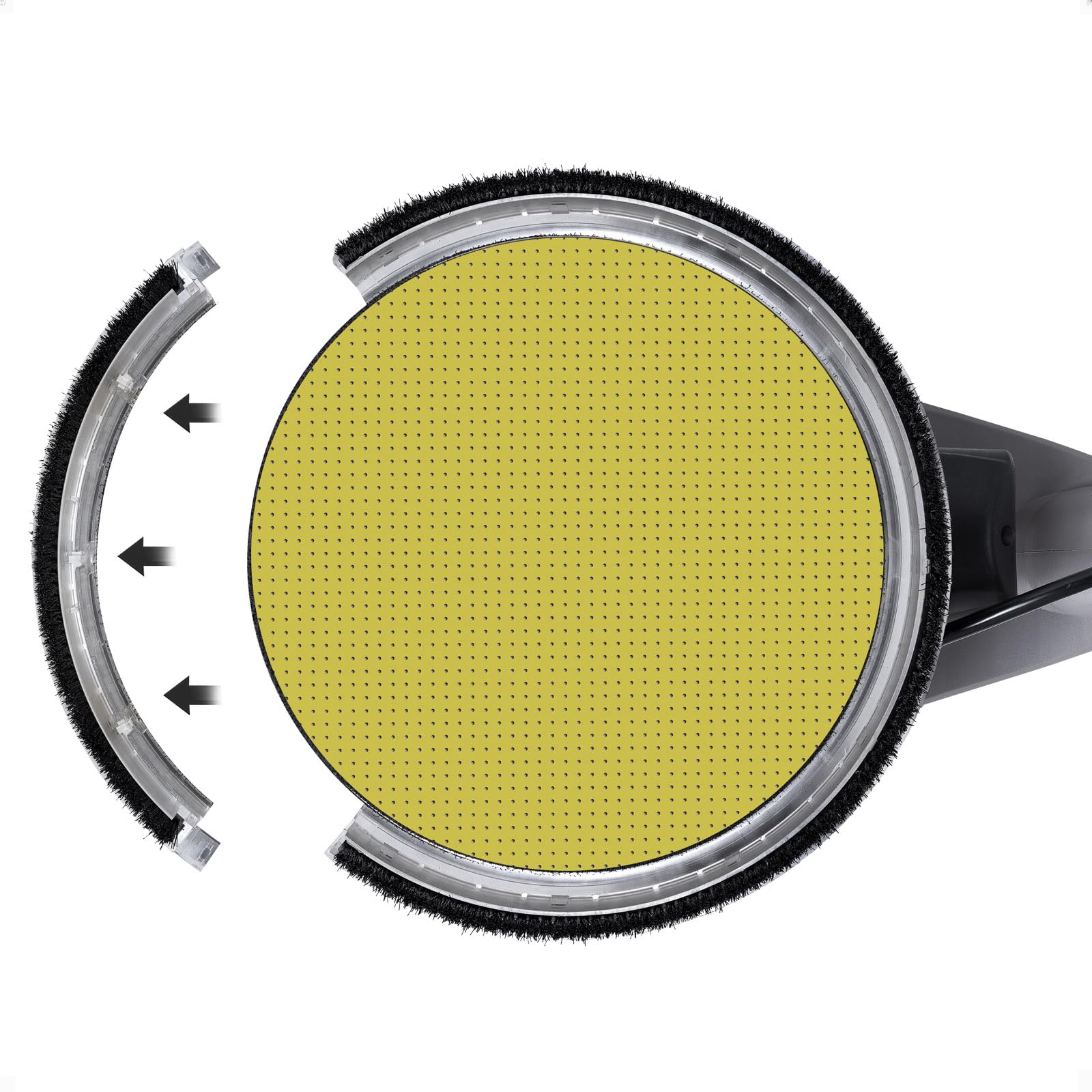 Werku WK403070, Lijadora Circular Paredes-Techos Auto-Aspirante, Calidad Profesional, Potencia 750 W, Disco 225 mm, Sistema Luz LED Visión, Incluye Disco Lijado y Manguera Aspiración