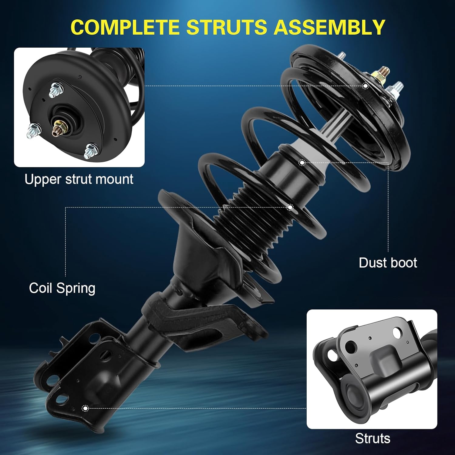 Front Left and Right Struts Assembly Shock Absorber with Coil Spring for Acura EL 2001-2003 for Honda Civic 2001-2005,171434 171433