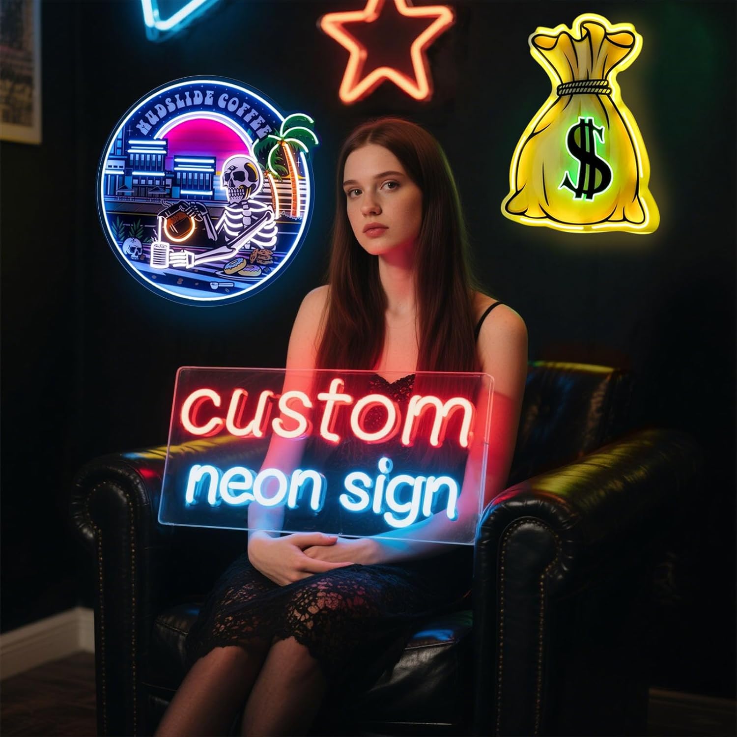 Custom Neon Sign Wedding,Customizable Logo Sign,Personalized UV Printed LED Signs for Business,Customized Art Light Up Signs for Wall Decor,Gift,Room,Company,Girls Bedroom,Birthday,Bar,and Party