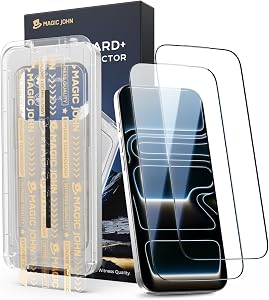 MAGIC JOHN 3rd Gen Upgraded for iPhone 17 Pro Screen Protector 6.3 Inch, HD Clear, Shatterproof Tempered Film, Auto Dust-Elimination, Bubble Free, Easy Installation, 2 Pack