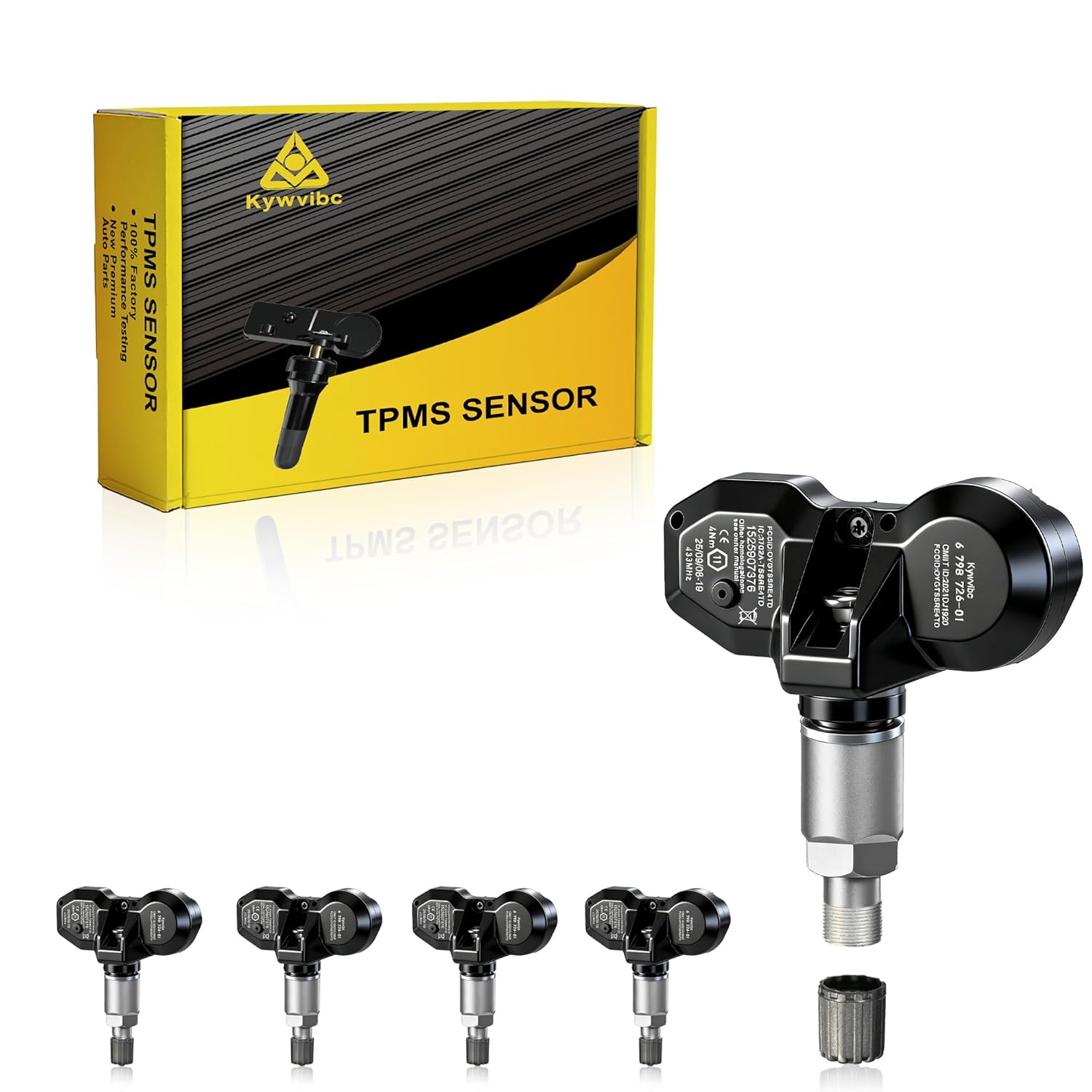 5PCS Pre-Programmed TPMS Sensor, 433MHZ Tire Pressure Monitor System Sensor Compatible with Alpina BMW Mini Rolls Royce Replace RDE008