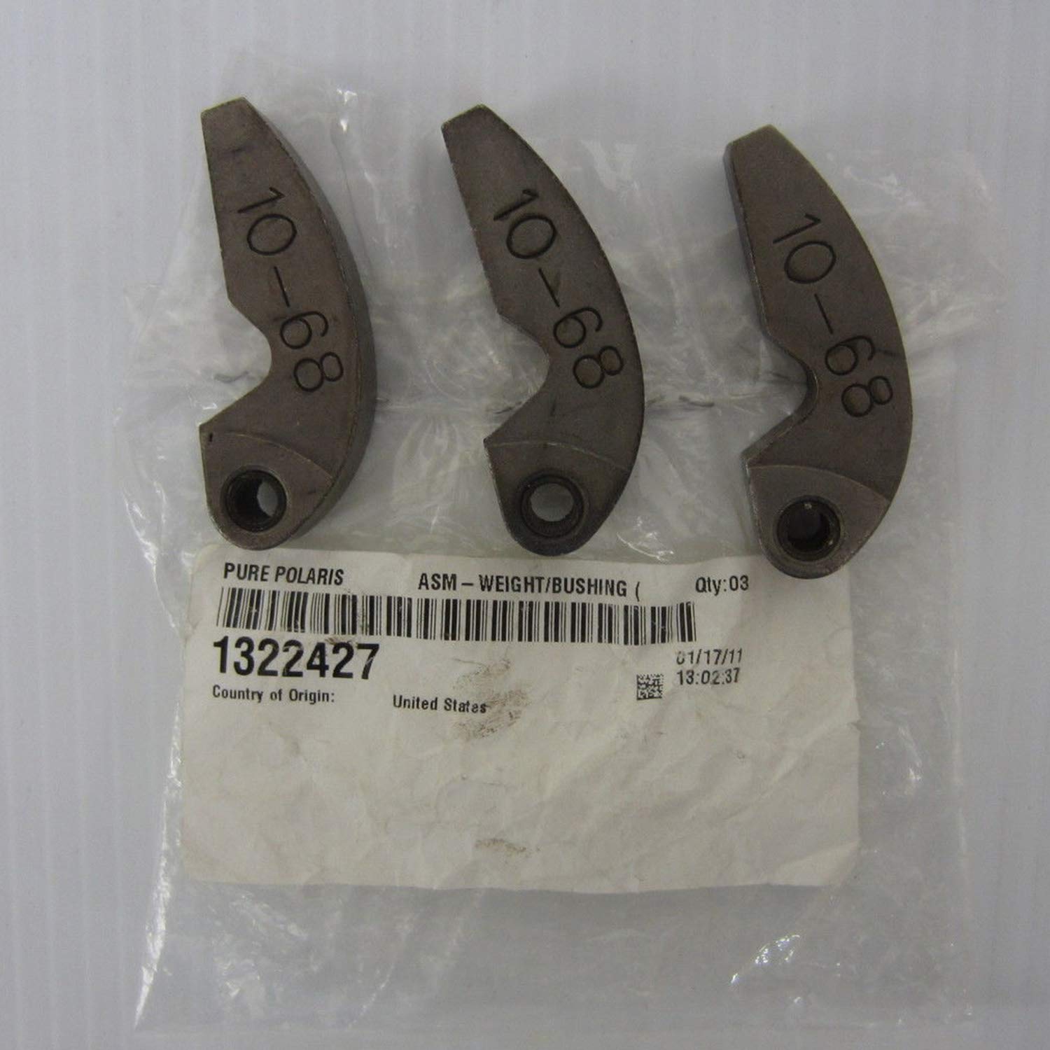 Snowmobile New OEM 3/PK 68g. Clutch Weight, 1322427