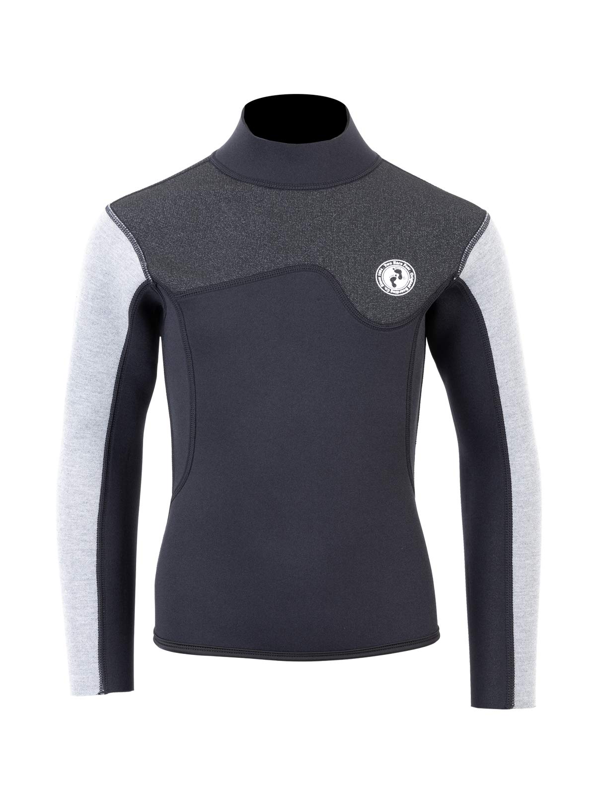 Kids Aspect 2.5mm Back Zip Wetsuit Jacket - Childrens Wetsuit Top (Black/Grey/Grey, 2XL)