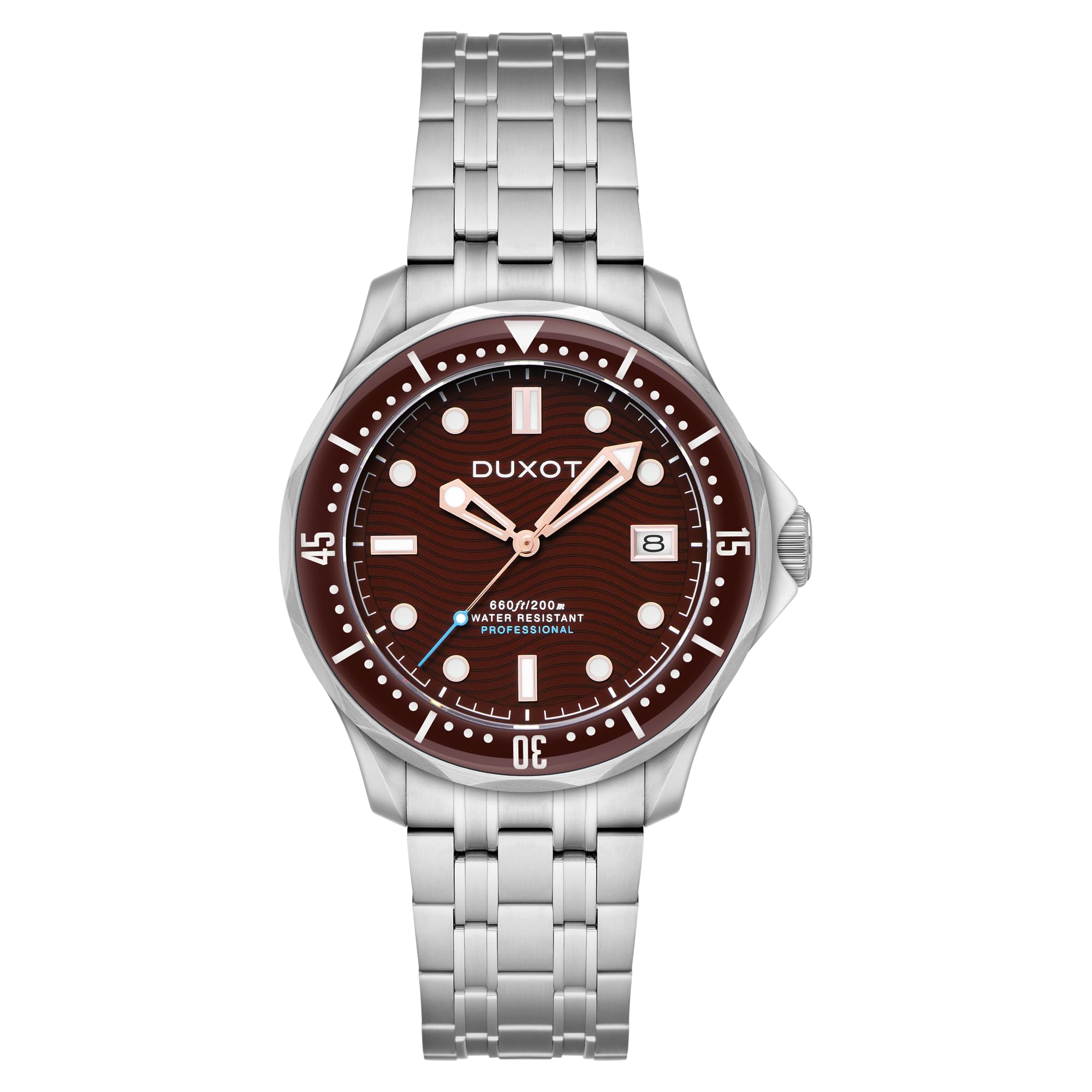 DUXOT Henri Diver Automatikuhr für Herren, 41 mm, mit massivem Edelstahlarmband, DX-2060