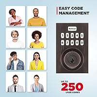 Vista 6 de Kwikset HomeConnect 620 Z-Wave con teclado inteligente de largo alcance, cerradura sin llave conveniente, códigos de usuario personalizables, Bronce