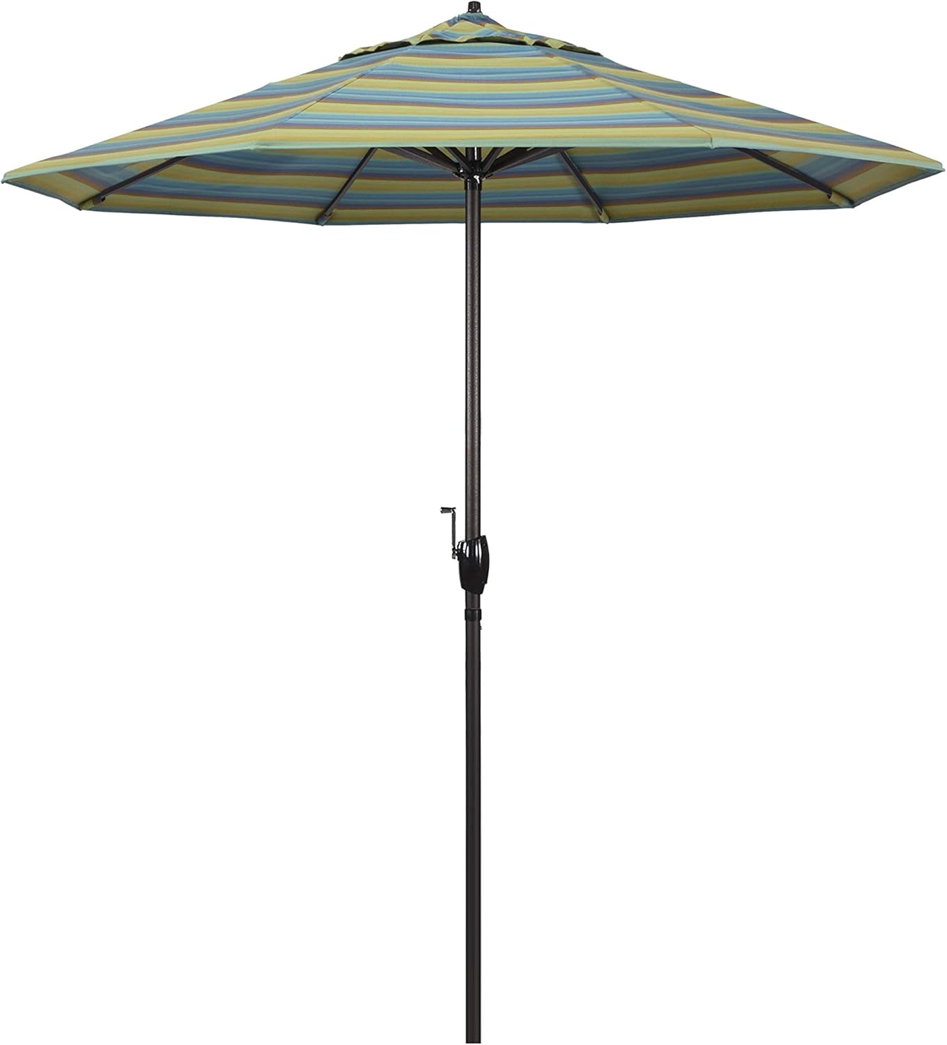 California Umbrella 7.5' Round Sunbrella Aluminum Outdoor Deck, Pool or Patio Umbrella, Crank Lift