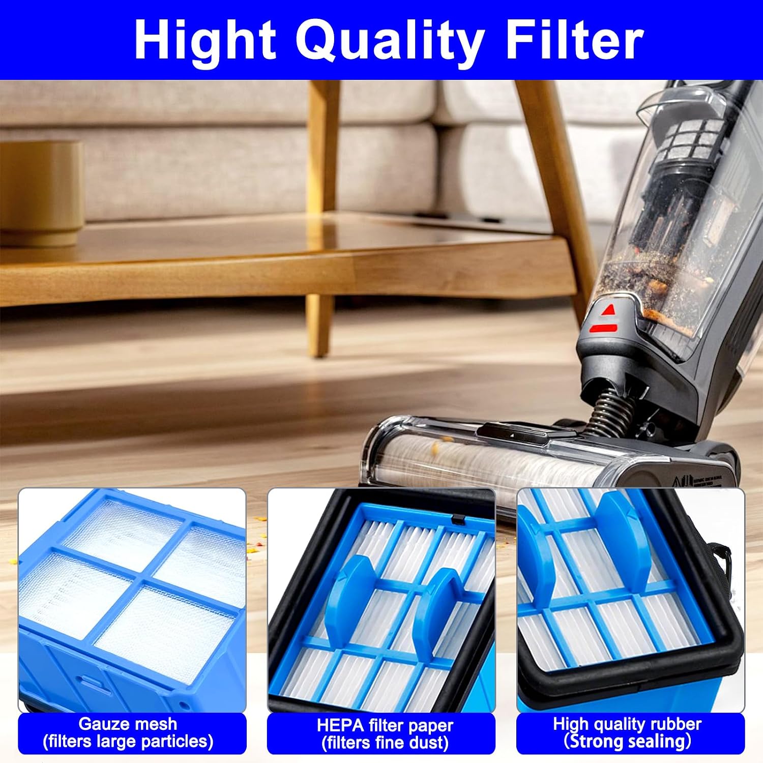 Jiusion 4 Packs Vacuum HEPA Filter Replacement for Bissell CrossWave OmniForce