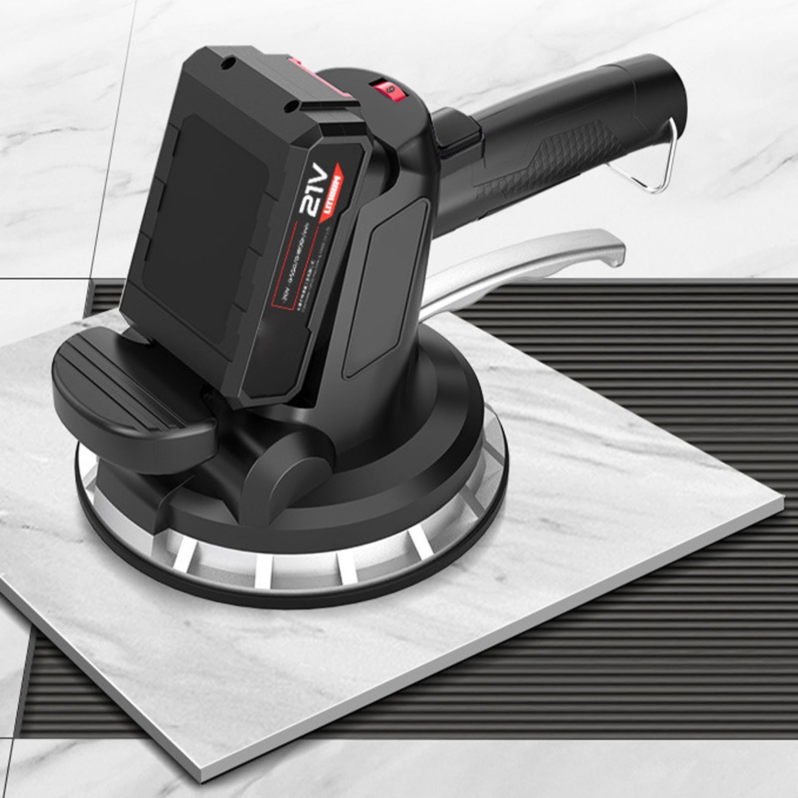 Herramientas de vibración para baldosas, máquina de vibración Manual para baldosas de 6 velocidades con Ventosa de 180 mm, máquina niveladora para instalación de baldosas, máx. 26 000 r/min