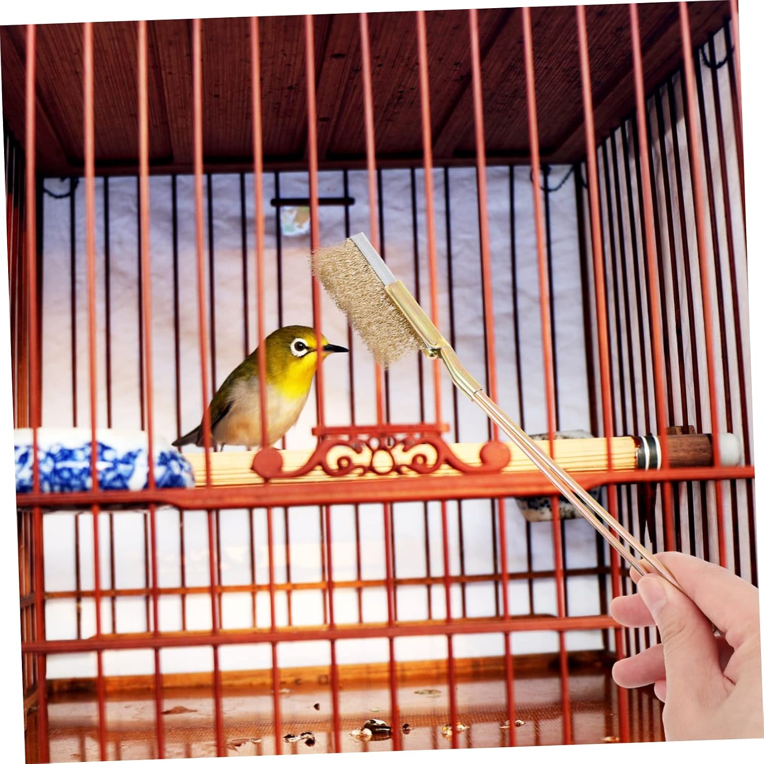 1set Cage Cleaning Brush for Bird Cages Wire Brush Handle for Parrot and Bird Care Effortless Cleaning image 4