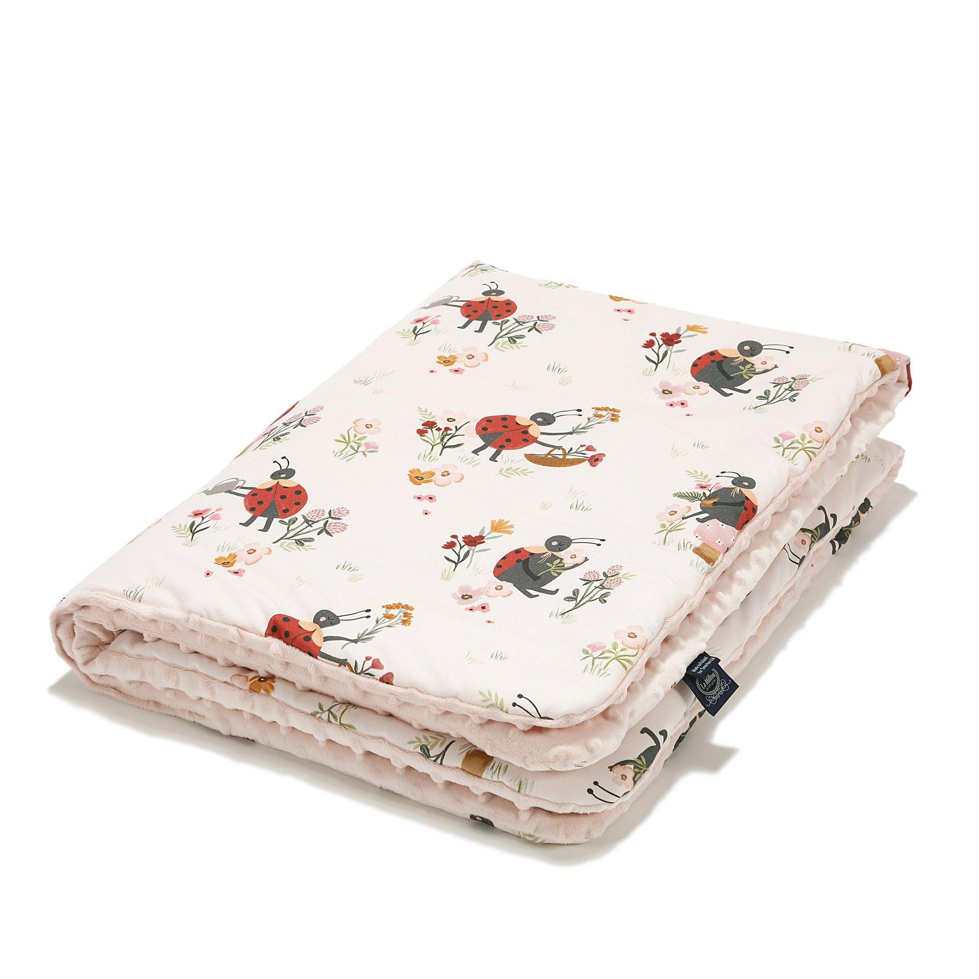 Ciepły Koc przedszkolaka Minky Mirella powder pink 80x100 La Millou