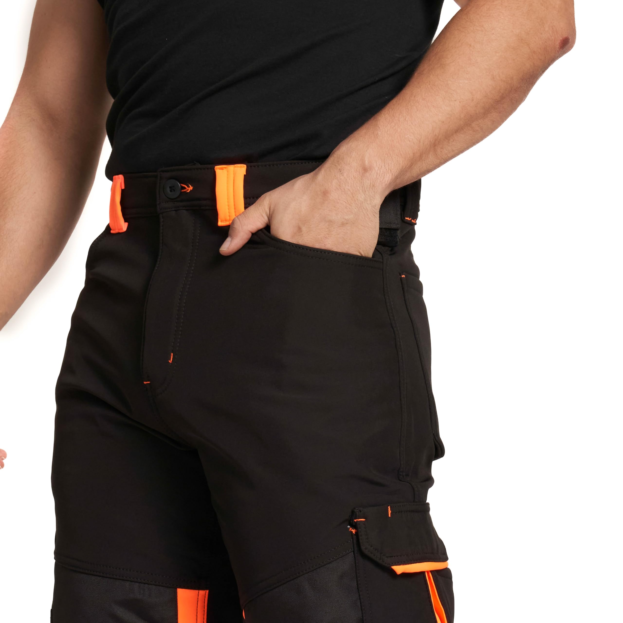 Hi Vis - Pantaloni da lavoro da uomo Softshell ad alta visibilità, riflettenti, resistenti all'acqua, resistenti alla pioggia, antivento, sicurezza sul posto, abbigliamento da lavoro,