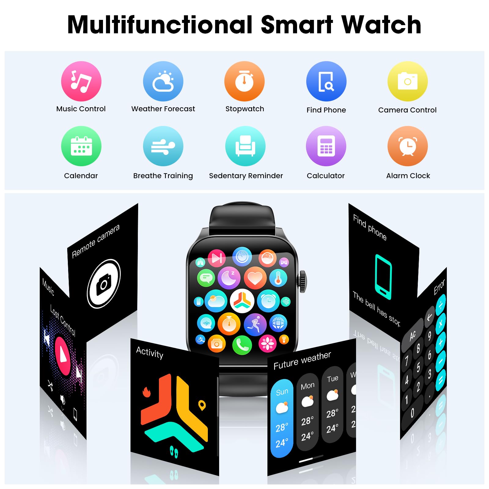 Curve Smart Watch for Men Women, 1.91" Smartwatches with 120+ Sport Modes, Fitness Tracker with Bluetooth Call, Heart Rate, Waterproof Activity Tracker Smartwatch for iOS Android Phones