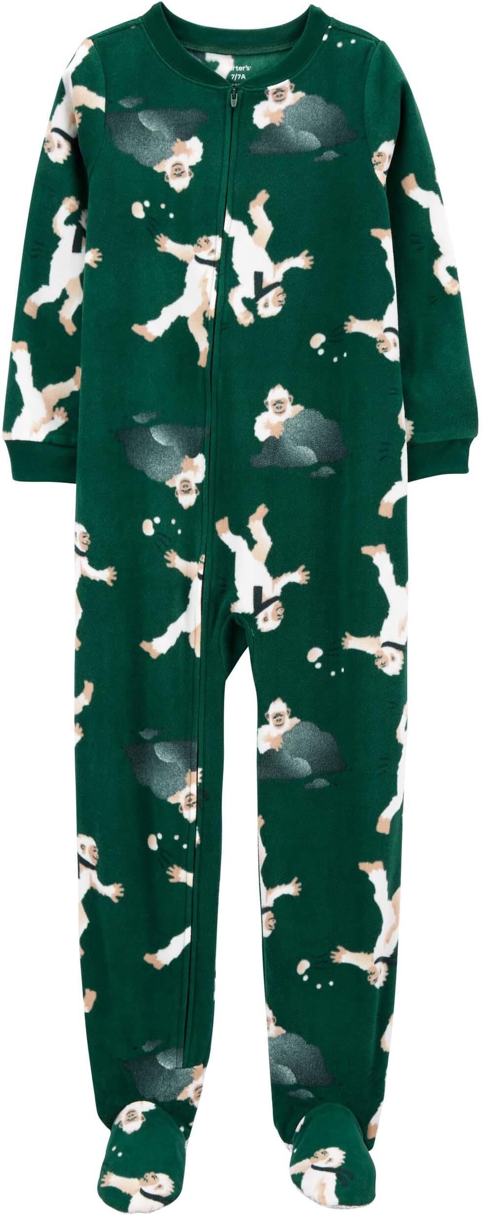 Carter'sBig-Boys' 1 Pc Micro Fleece Footed Blanket Sleeper (US, Age, 10 Years, Yeti/Green)