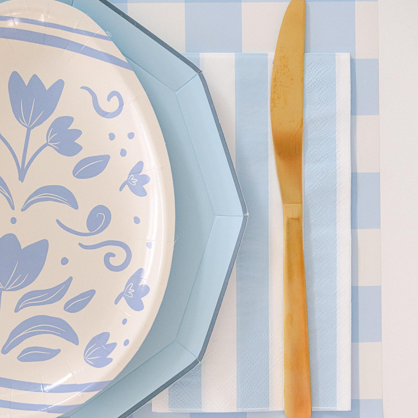 Bonjour Fete Light Blue Cabana Stripe Paper Guest Towels | Disposable, 3-Ply Napkins | Premium Party Supplies & Decor | Boy Baby Shower, Kids Themed Birthday Parties | Pack of 20, 4.25" x 7.75" image 2