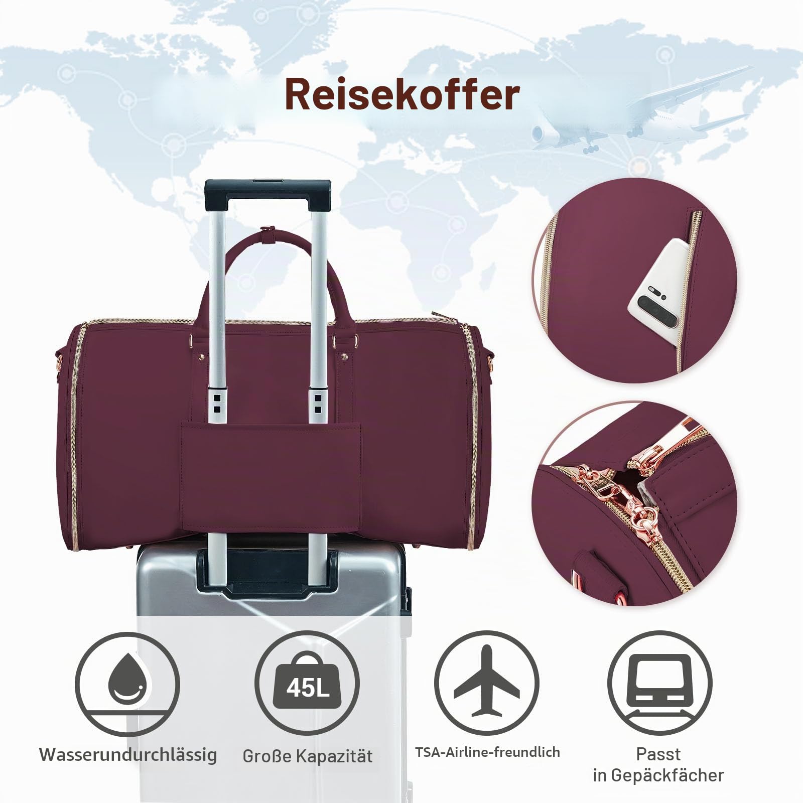 Kleidersäcke für Reisen, Rot, niedlich