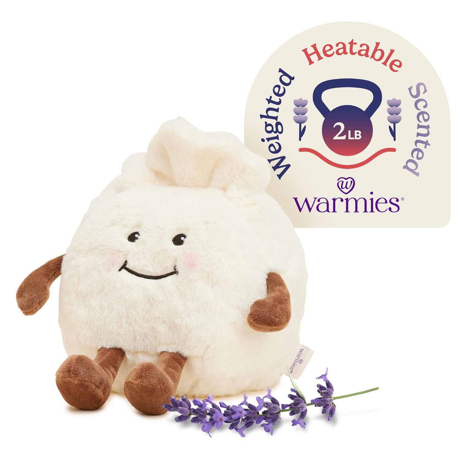 warmies Microwavable & Weighted Stuffed Animals, Dumpling - Heated Stuffed Animal Plushie for Warmth & Comfort - Cute Soft Plush Toys for Adults & Children (Boys, Girls, Babies & Toddlers)