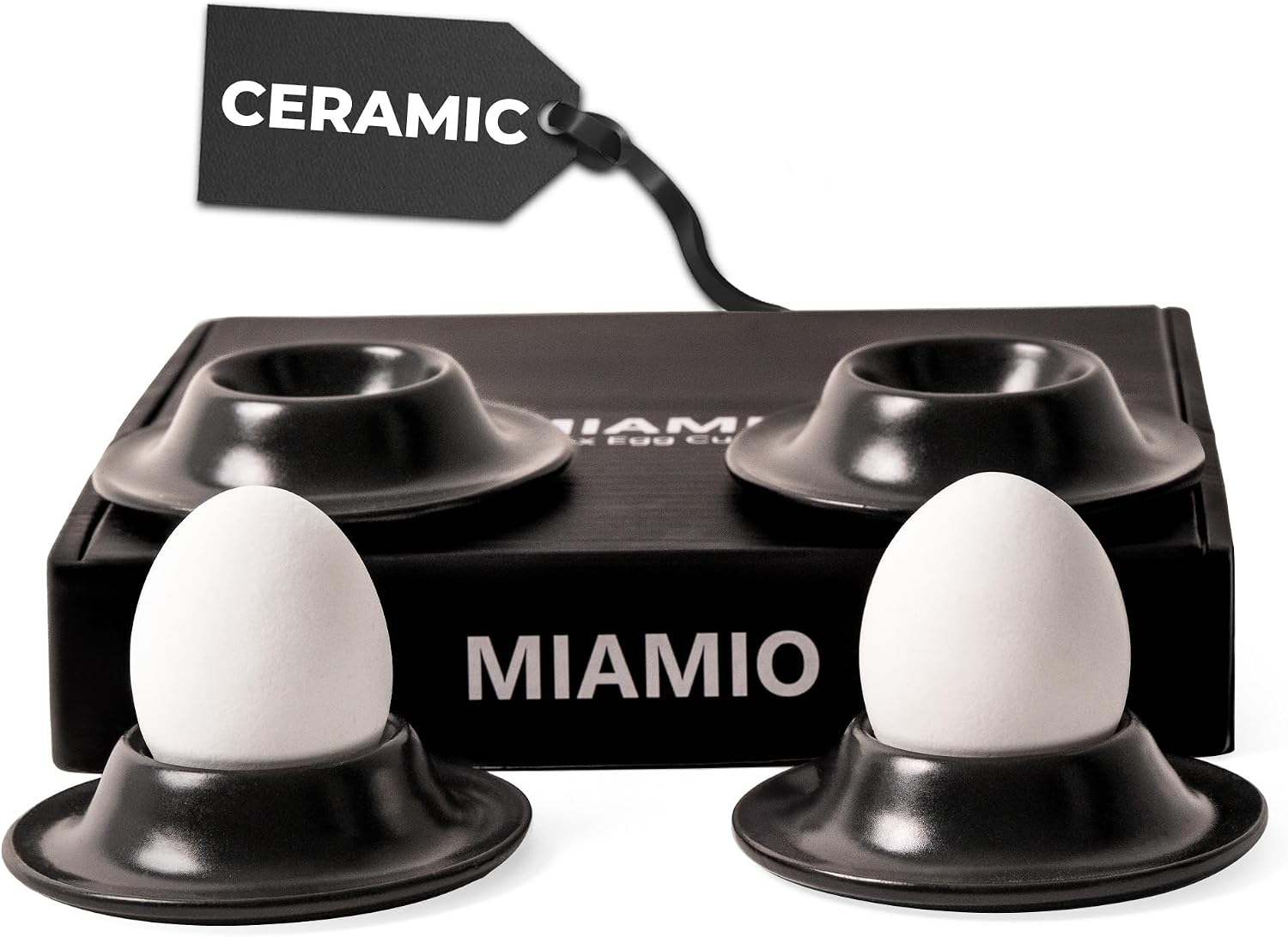 MIAMIO – Ceramic Egg Cups 4-Piece Set (White)