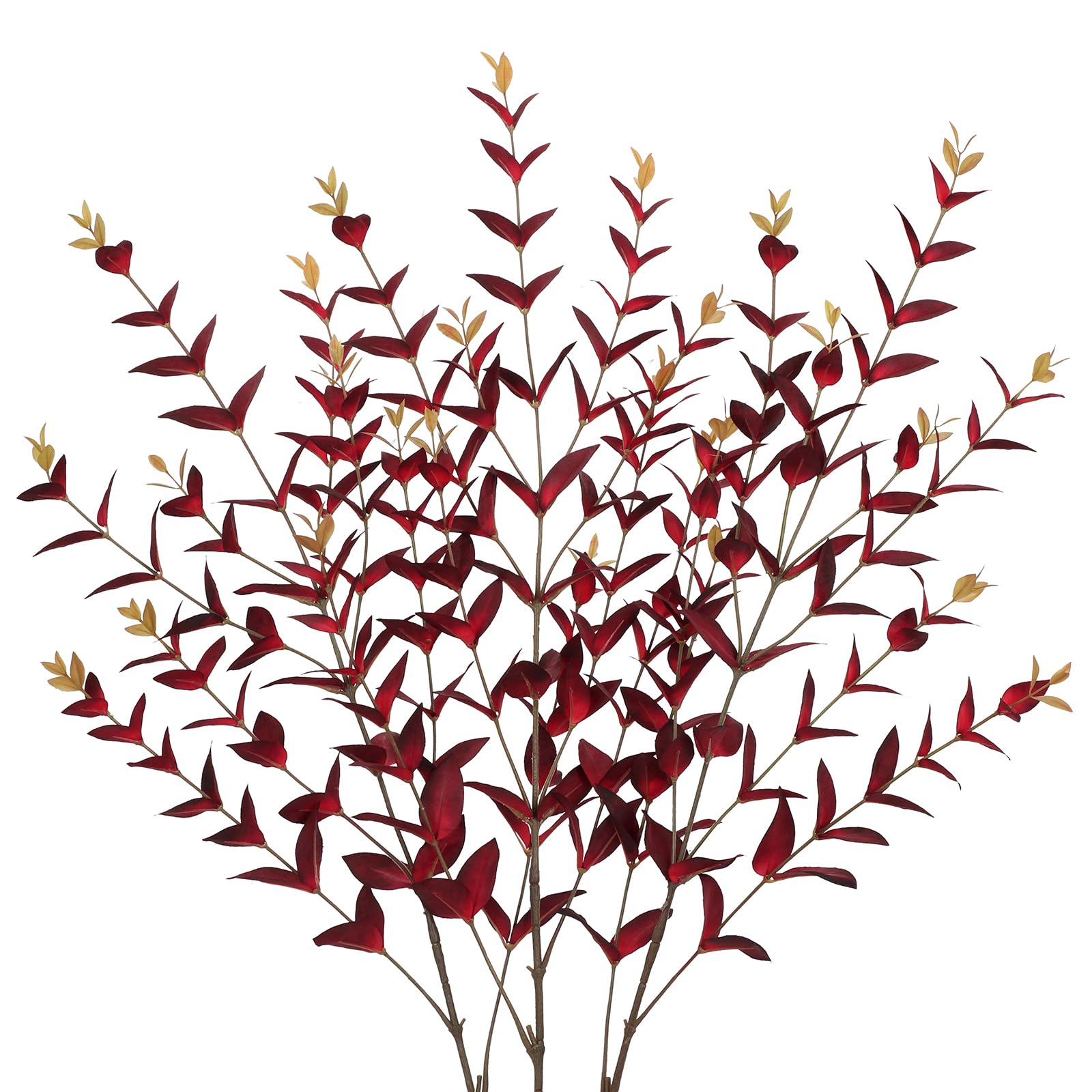 Briful 3PCS Artificial Fall Stems – 36.2" Long Stem Burgundy Leaf Branches, Autumn Foliage Branch for Fall Vase Filler, Thanksgiving Centerpiece, Harvest & Farmhouse, Christmas Decoration