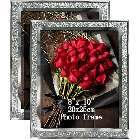 Calenzana 8x10 Picture Frames Sparkle Glass Photo Frame for Tabletop, 8 x 10 inch, 2 Pack