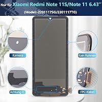 RongZy Kijelző Csere Xiaomi Redmi Note 11S / Note 11 Modellekhez, Érintőképernyő Digitalizáló Üveg Panel Szerelőkészlettel, Fekete 2