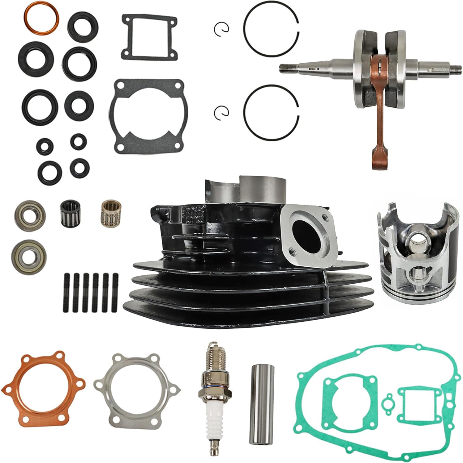 GXYWADY Cylinder Piston Crankshaft Seal Gasket Top End Kit Set Repair Kit Replacement for Yamaha Blaster 200 YFS200 1988-2006 2XJ-11311-02-00 2XJ-11631-01-97 37F-11400-00-00