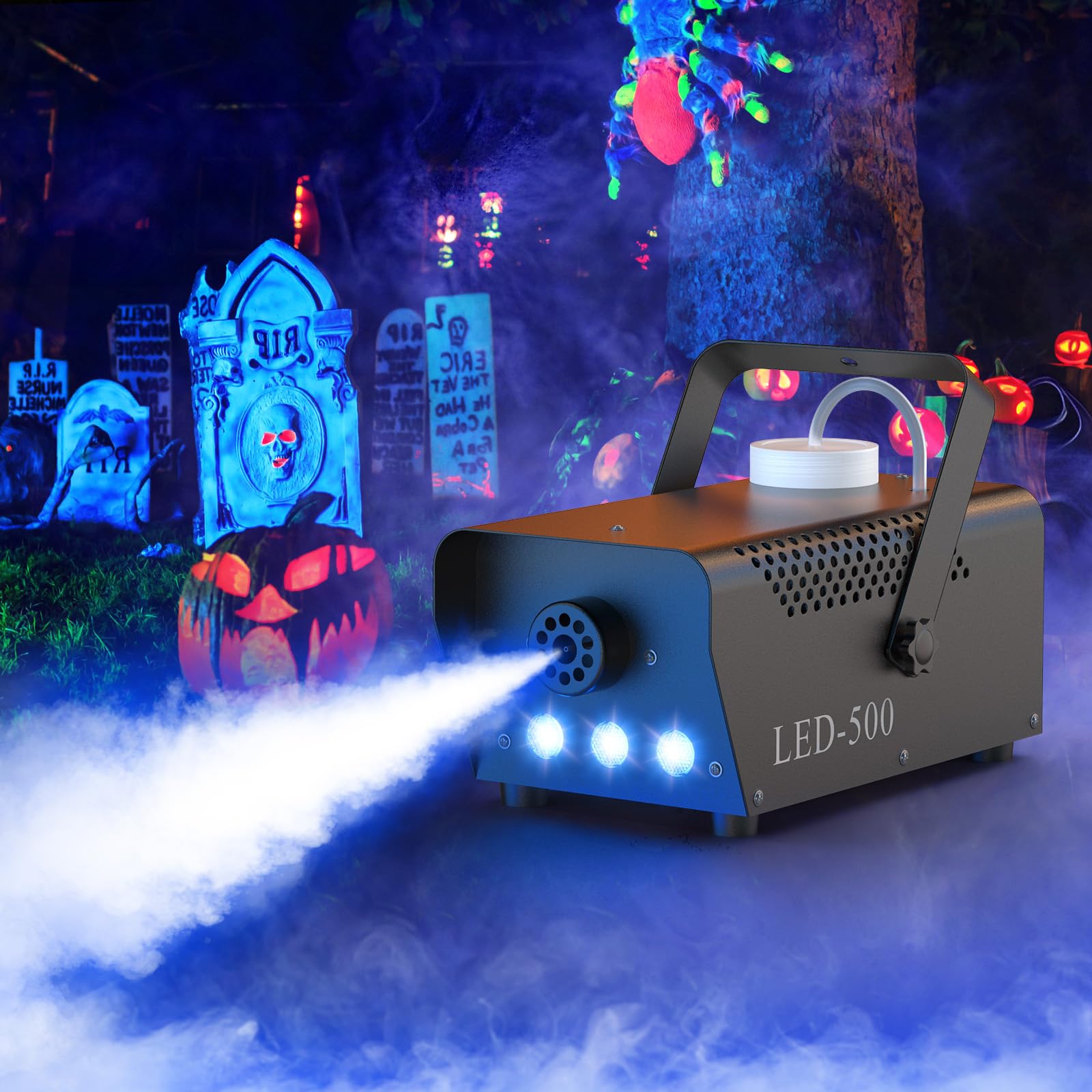 500W Macchina Fumare Macchina Della Fumo Portatile 3 RGB LED Macchina Fumo Macchina Telecomando Per Halloween Natale Festa Matrimonio