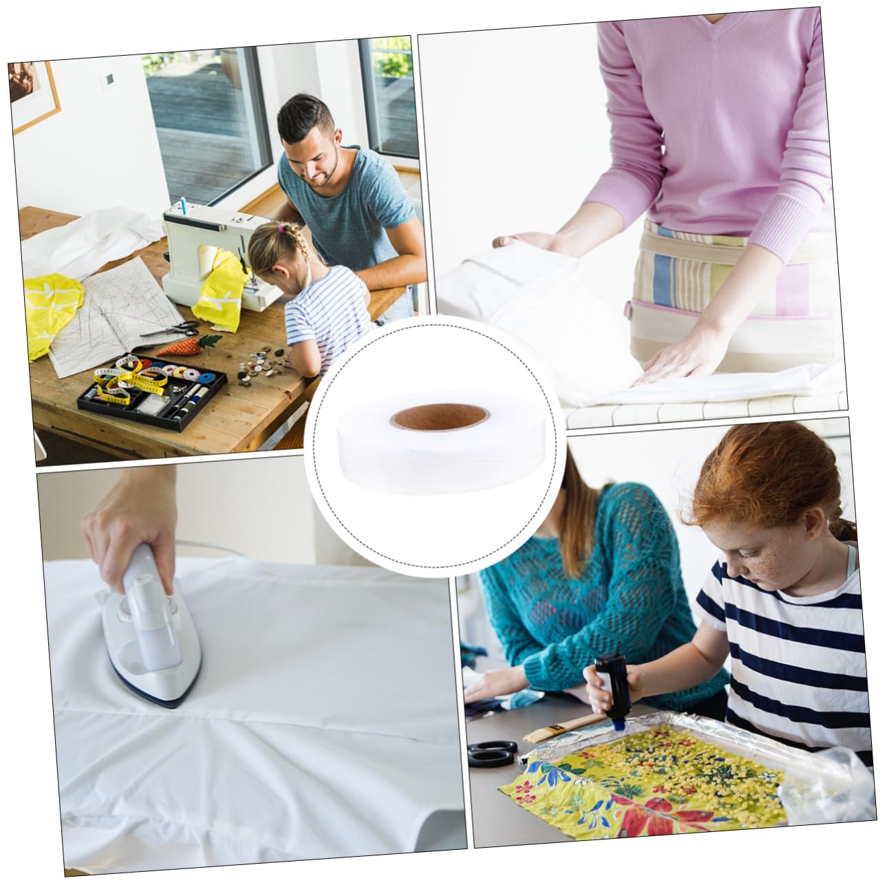 STOBOK 6pcs Hot Melt Hemming Tape Adhesive Strips for Crafts Double Sided Tape for Garments