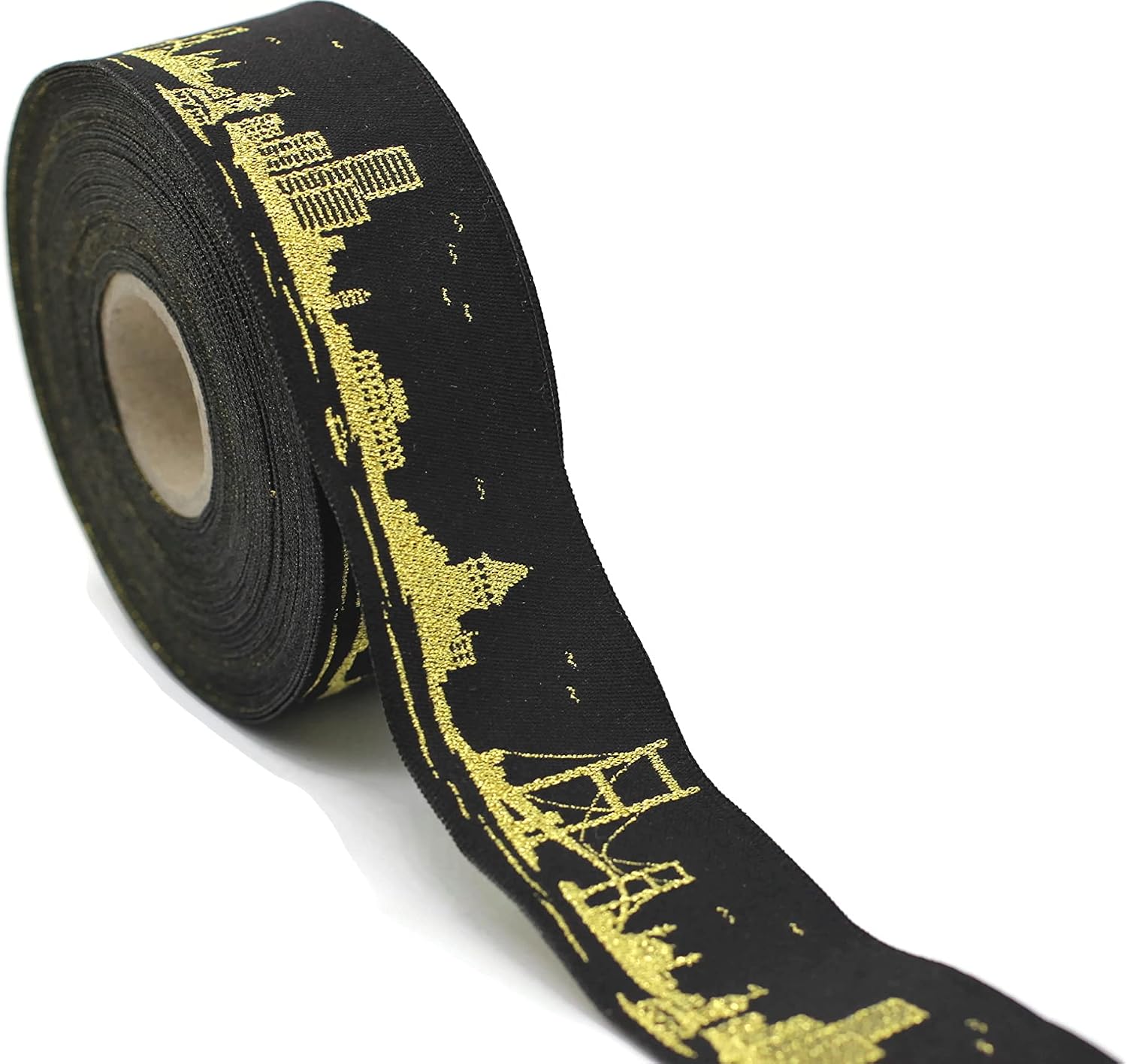11 Yard Spool 1.37 inches Wide Black Gold Istanbul Jacquard Ribbon Woven Trim Woven Retro Fabric Home Decoration Embellishment Homecoming Mum Accessories Supplies Lace Vintage 35079