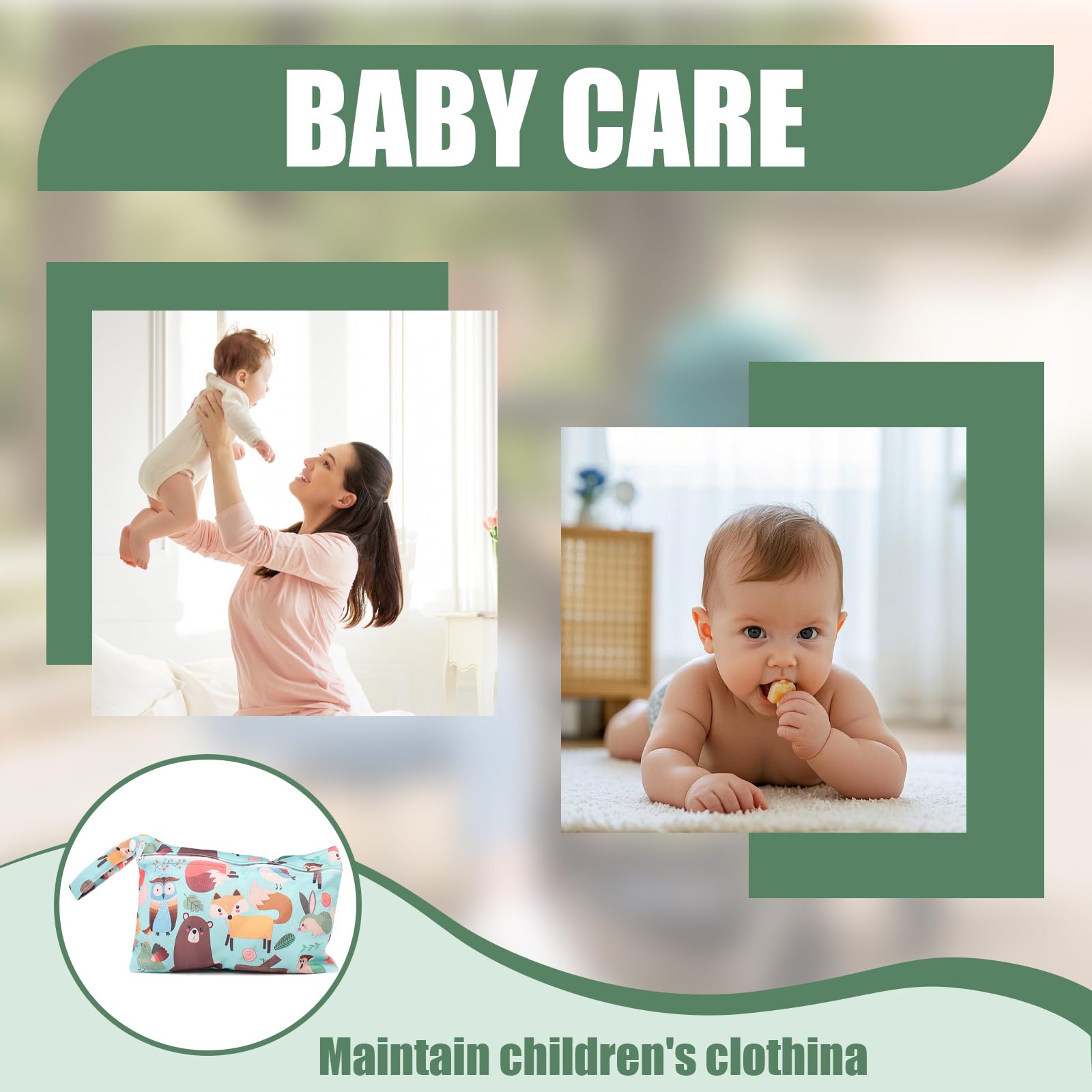 Sac à Couches Lavables, 2 Pièces Sac Humide pour Crèche, Destiné aux Couches en Tissu BéBé, Petit Wetbag à Fermeture Eclair Etanche, Wet Dry Bag pour Stocker Les Couches
