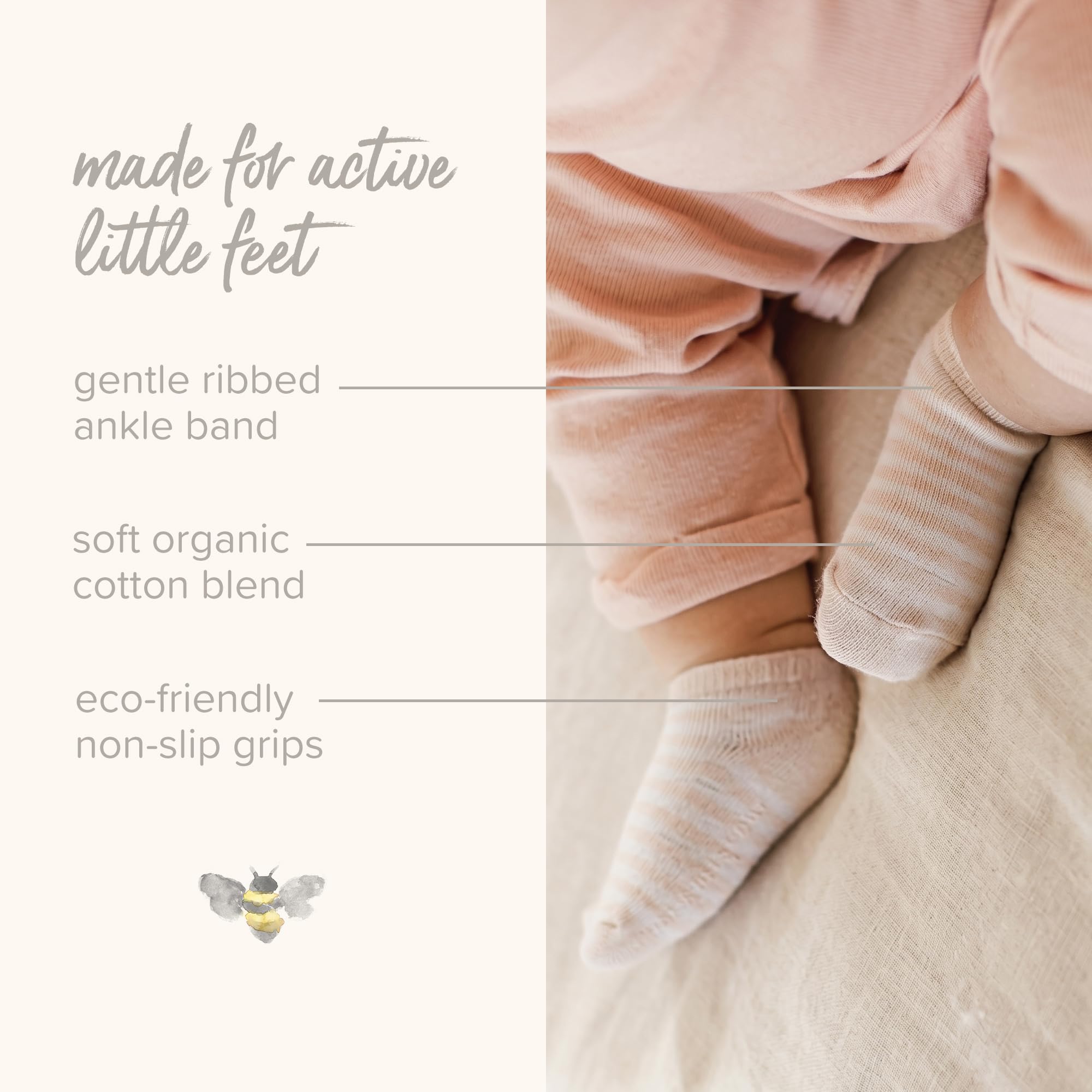 Burt's Bees Baby Baby - Jungen Socks, 6-pack Ankle Or Crew With Non-slip Grips, Made With Organic Cotton Lässige Socken (6er Pack)