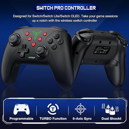 Miniatura 2 de Wireless Switch Controller for Nintendo SwitchLiteOLED Controller, Switch Controller with a Mouse Touch Feeling on Back Buttons, Extra Switch Pro
