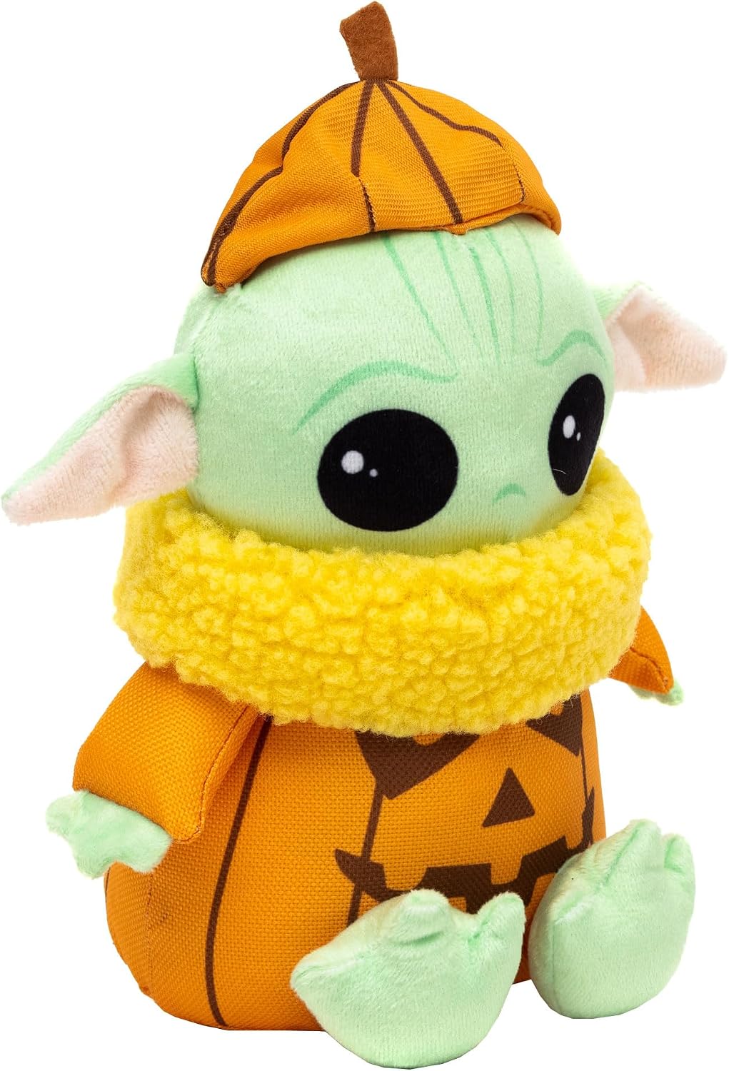 Star Wars Squeaky Plush Dog Toy for Large, Medium & Small Dogs, Halloween Grogu Pumpkin Sitting Pose, 8.5" x 7.0" image 2