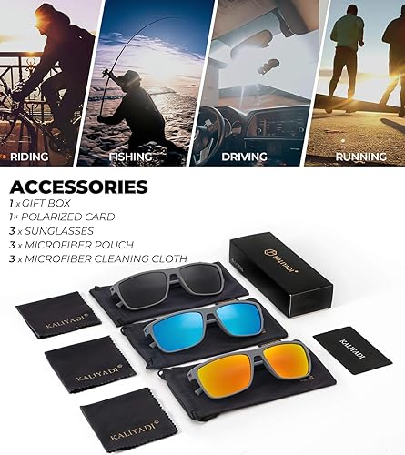 Miniatura 181 de Kaliyadi - Lentes de sol polarizados para hombre, ligeros, con protección ultravioleta, para conducir, pescar y jugar golf