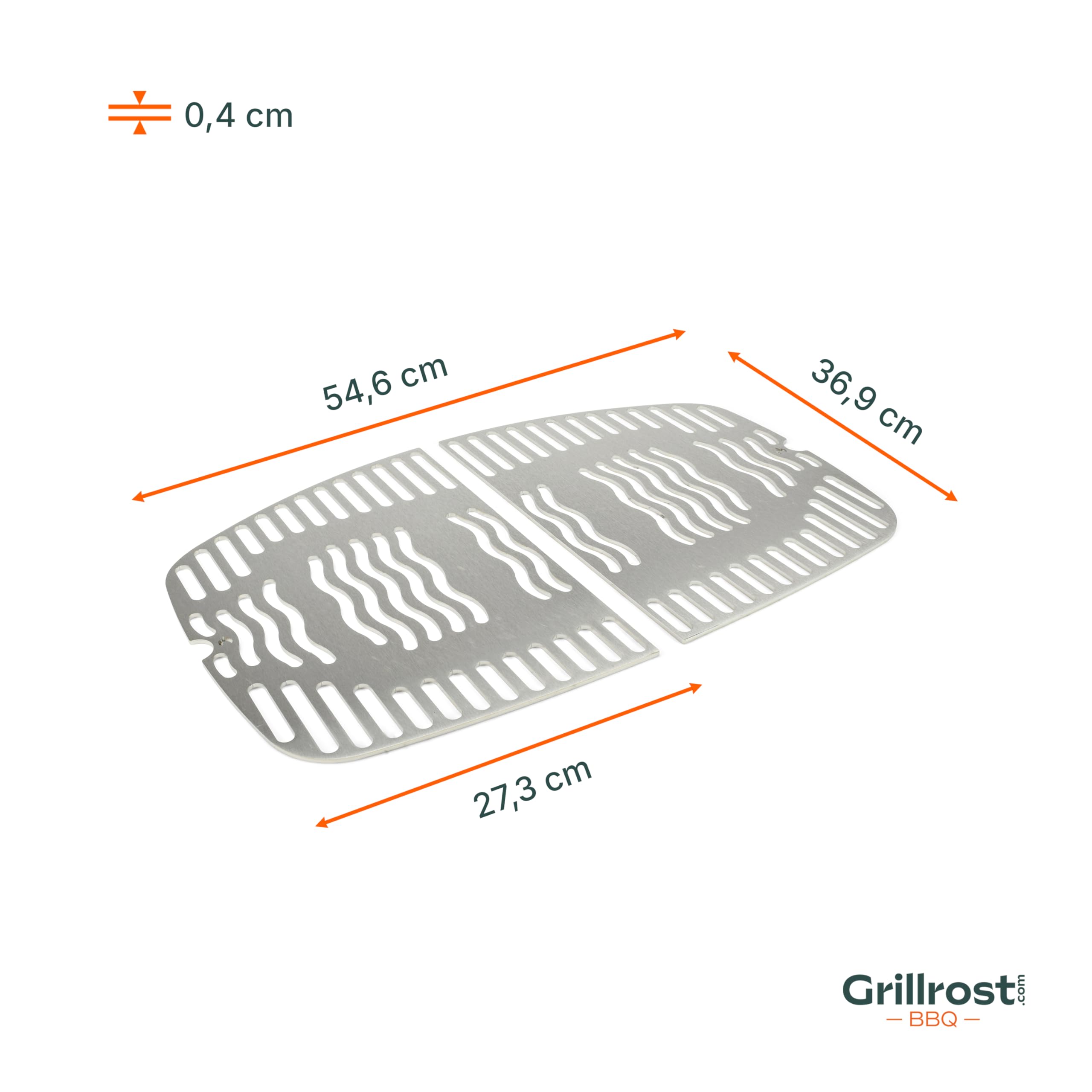 Grillrost.com Das Original Edelstahl INOX Grillroste für Napoleon Travel Q | spülmaschinenfest - Set aus 2 Hälften