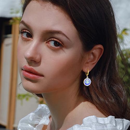 Miniatura 5 de Aretes de mal de ojo para mujer, 2 pares chapados en oro de 18 quilates, delicados aretes de circonita cúbica con incrustaciones de ojo turco y mano