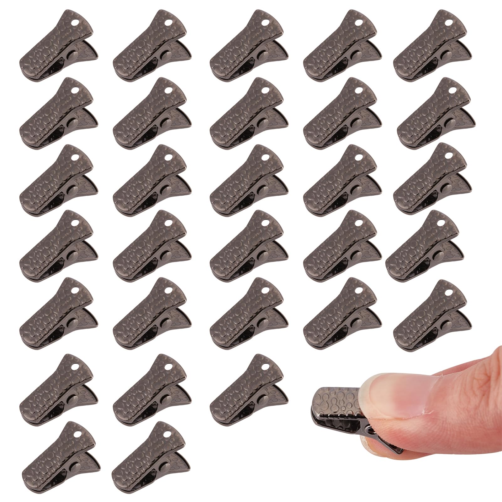 NICENEEDED 30 PCS Mini Alligator Clips, Small Spring Clamp Tiny Clip Strong Suitable, Alligator Clamps for Sweater Cardigan Eyeglass Glasses Holders Lanyards Jewelry
