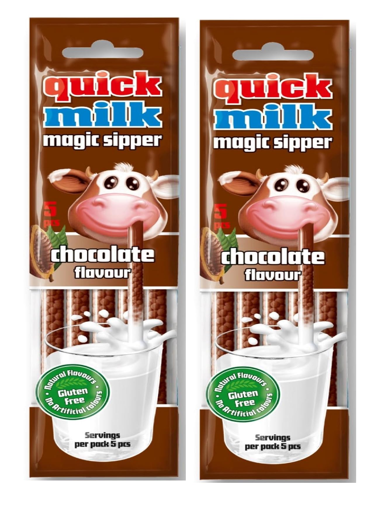 Quick Milk Magic Sipper Chocolate Flavour – 5 Straws | Fun Flavoured Milk Drink | Gluten Free, Natural Flavours Pack of 2 (Imported)-picture-21