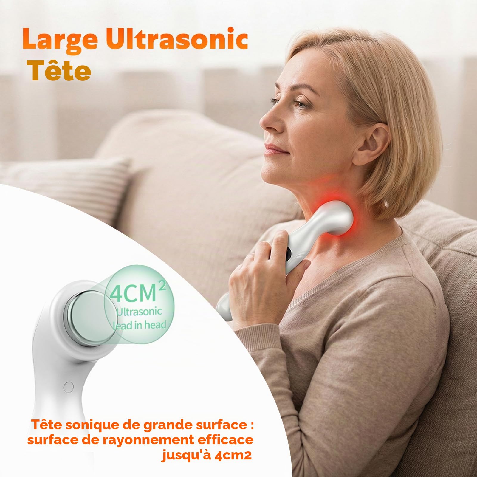 Appareil De PhysiothéRapie à Ultrasons, Appareil à ultrasons portable pour usage domestique, ChronoméTrage De 15 Minutes + 3 Vitesses RéGlables, pour le traitement de la douleur et de l'arthros