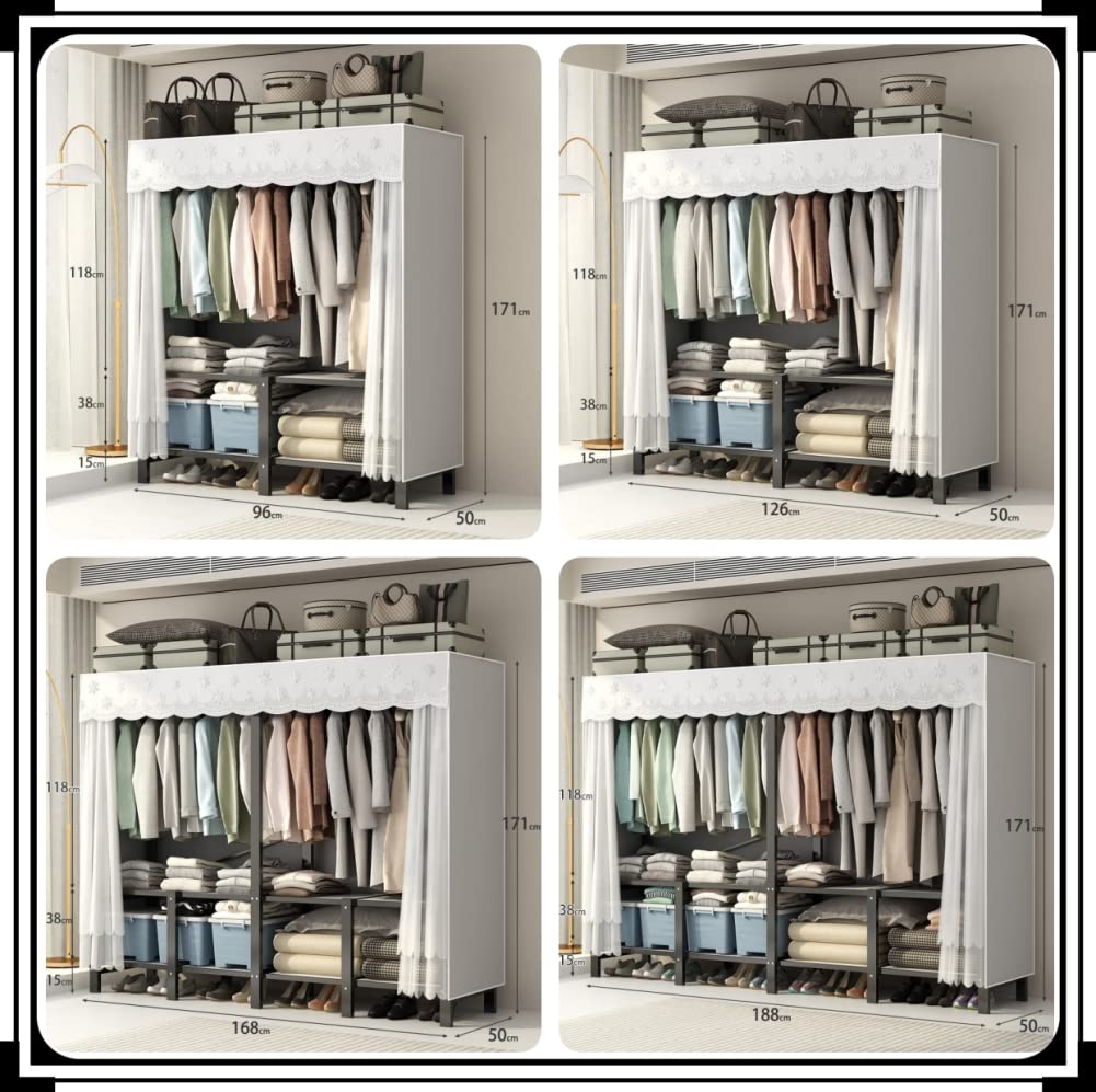 Amazon｜ワードローブ 組み立て不要 カバー付き 大容量