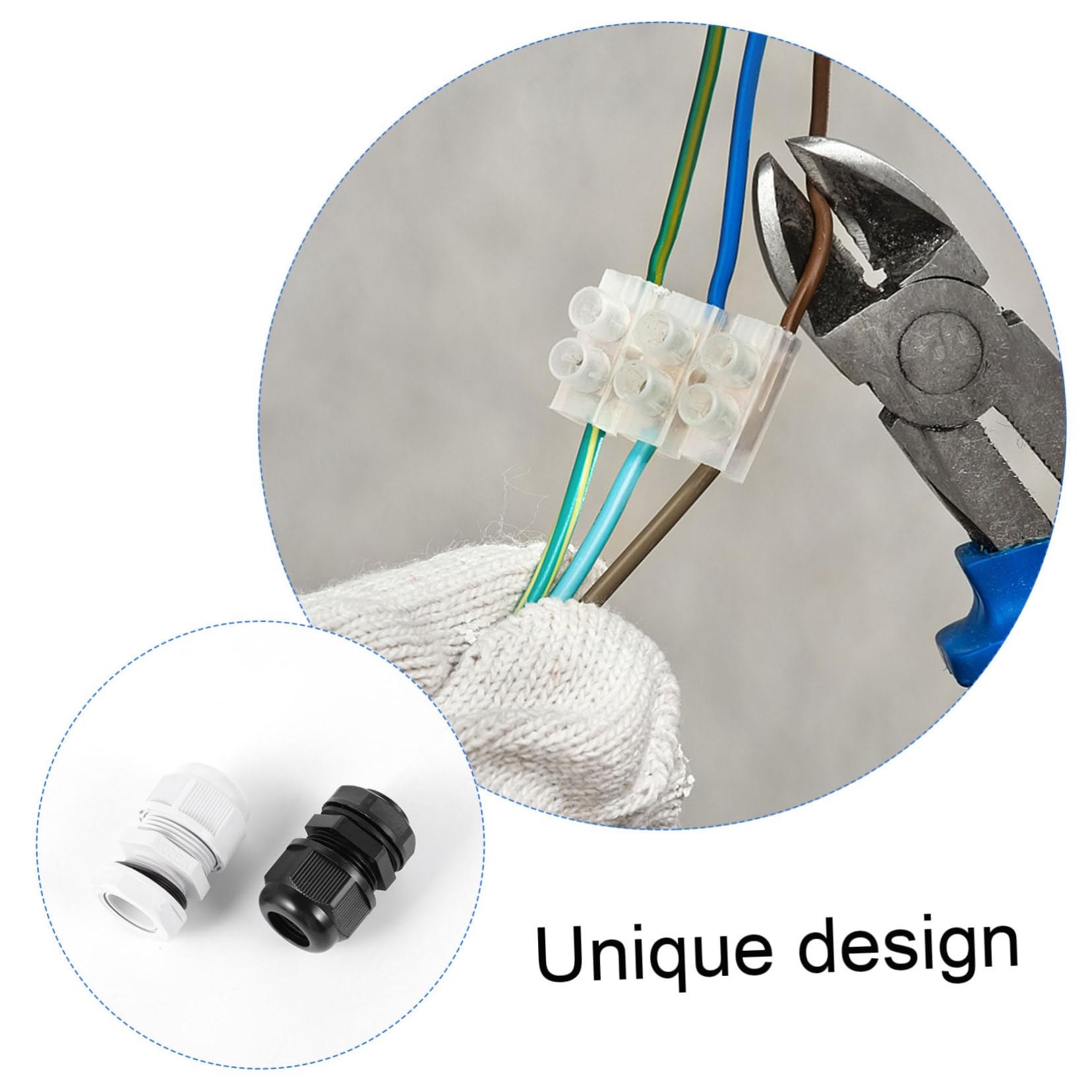 NUOBESTY 40 Prensaestopas Impermeables de Plástico, Protector de Cables, Alta Aislación y Resistente de 40° a 100°, para Conexiones Seguras