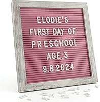 Vista 10 de C CRYSTAL LEMON Tablero de letras de fieltro de 10 x 10 pulgadas, 336 letras, números y símbolos, tablero de mensajes gris con marco de madera