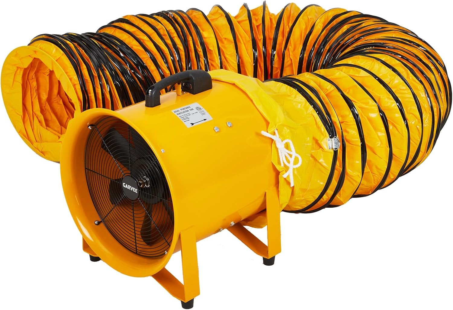 16 Inch Air Mover Blower Fan, 5500 CFM Heavy Duty Industrial Exhaust Fan 2-Speed Adjustable with 32.8 ft Flexible Duct, Low-Noise Portable Blower Exhaust Fan for Construction, Workshops