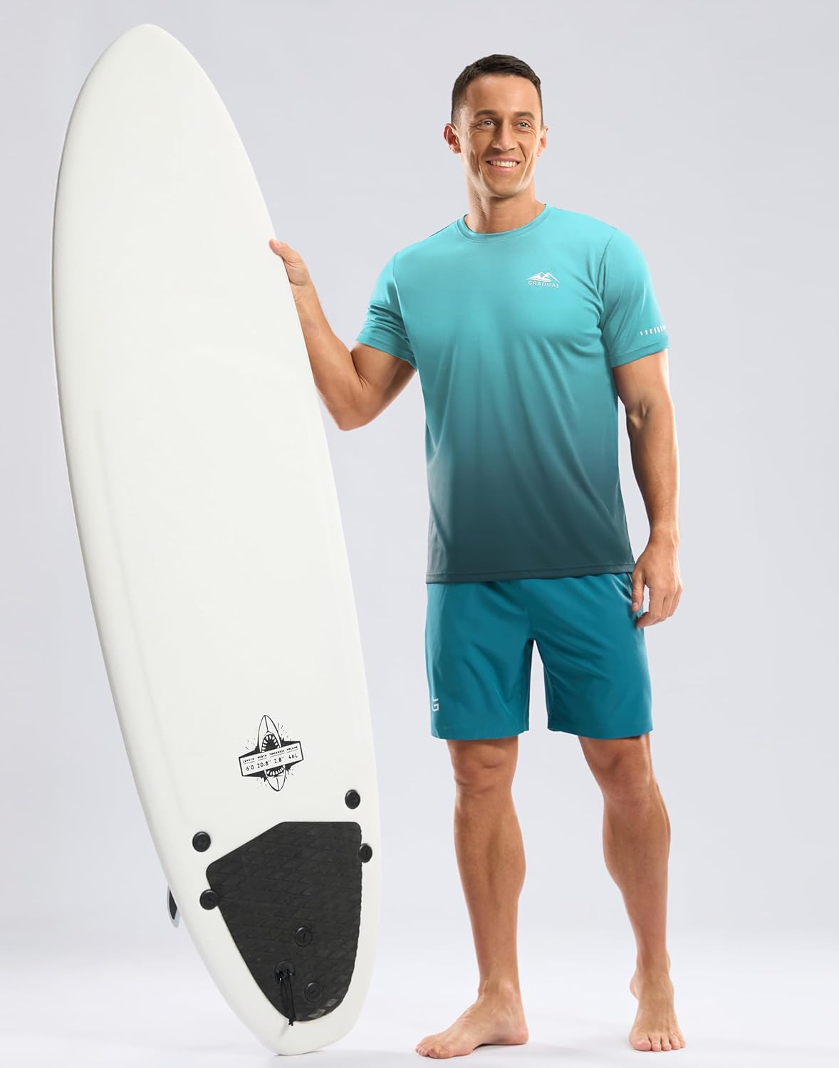 Men's UPF 50+ Sun Protection Dry Fit Workout T-Shirts Rash Guard Swim Shirts Moisture Wicking Tee for Athletic, Beach, Hiking - Image 6