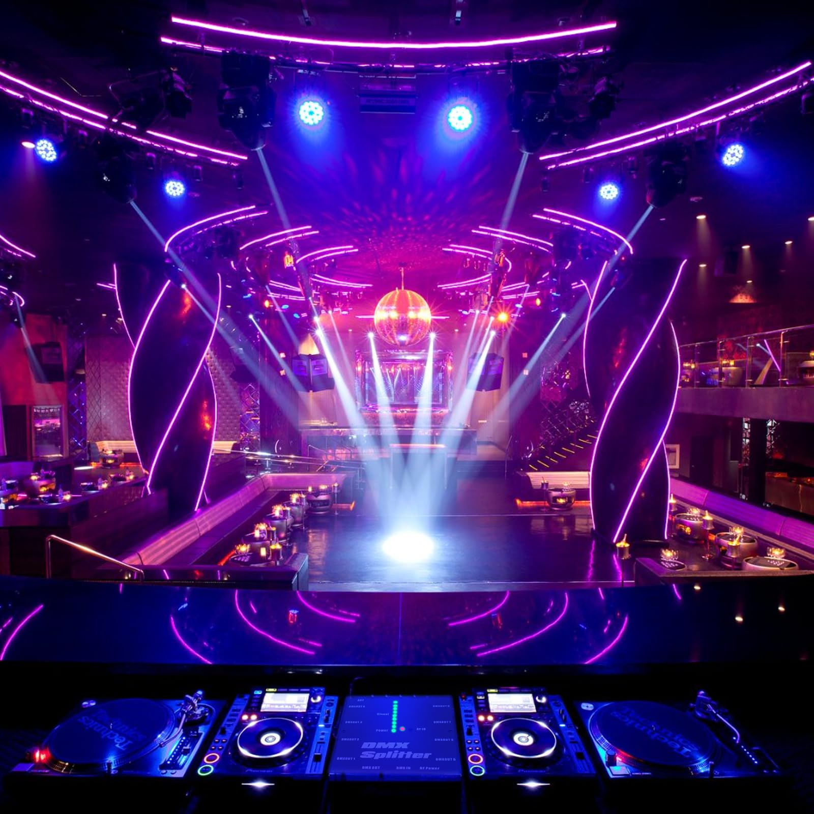 Splitter D-MX, Distributore Amplificatore di Segnale Ottico D-MX512, 1 Ingresso e Uscita Diretti, 8 Uscite Indipendenti per Controllo Illuminazione, Console da Palco, Feste, DJ, Club, Discoteca