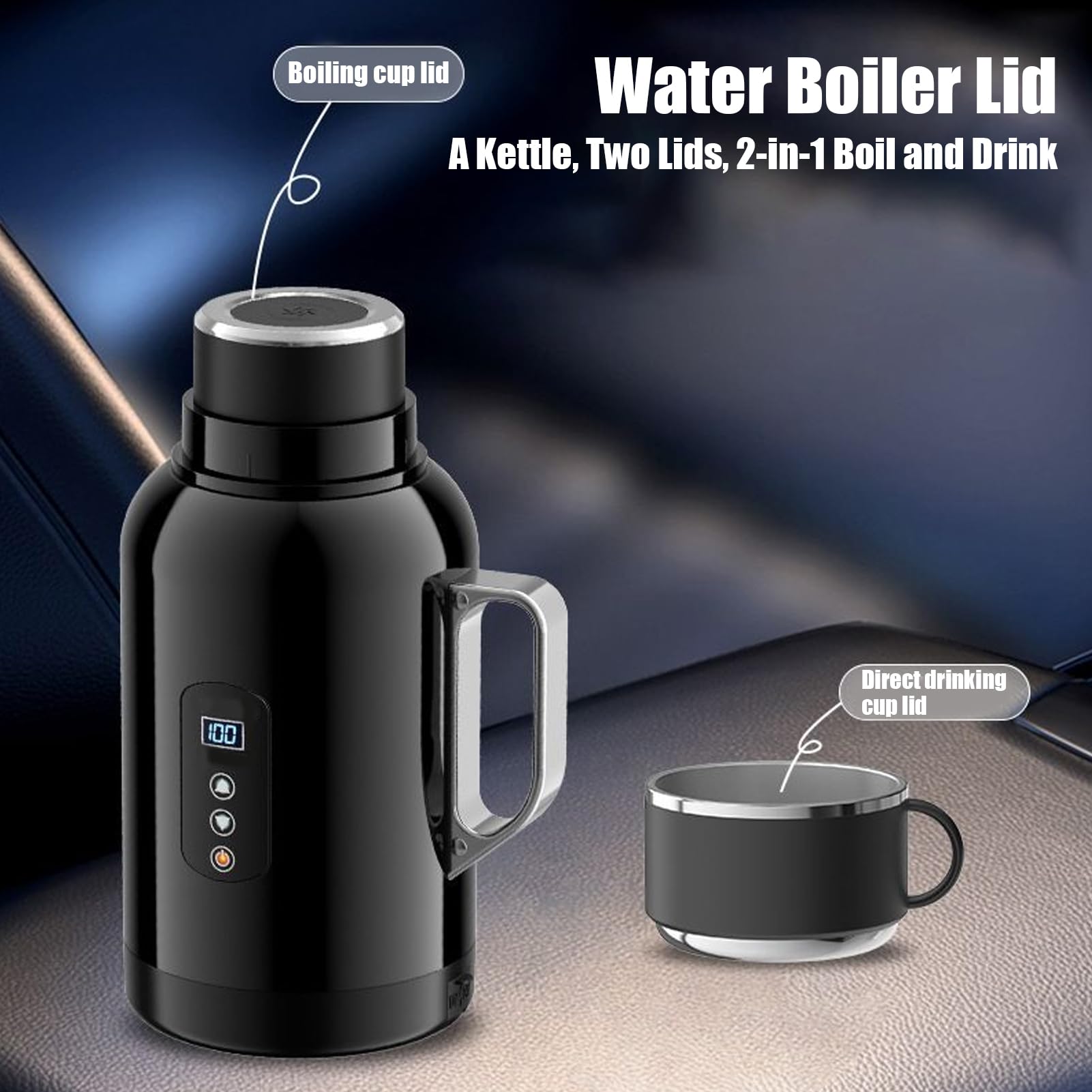 Hervidor Para Coche Calentamiento Rápido 12/24V 1,5 L Calentador