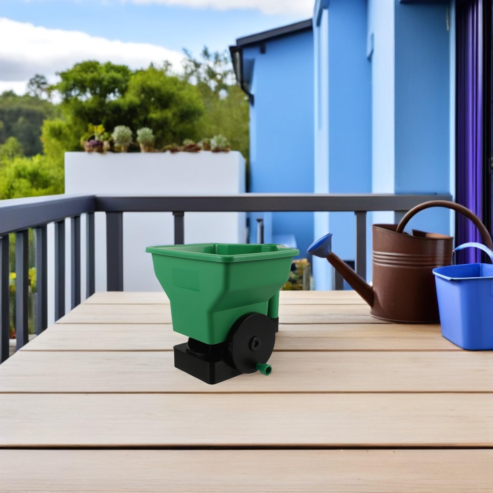 Seminatrice da Giardinaggio Portatile Manuale in Plastica Resistente Spandiconcime Compatto Regolabile per Semi Prato e Ortaggi Attrezzo Pratico per Piantare Bulbi e Cura