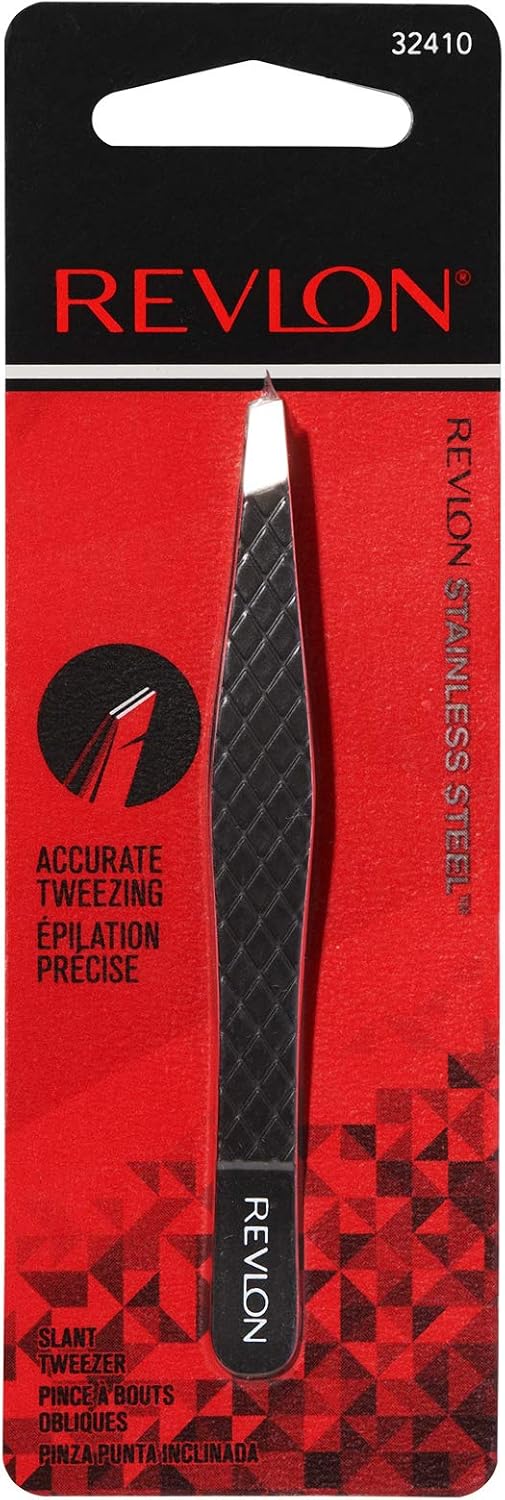 Revlon Expert Eyebrow Hair Removal Tweezer, Tweezers for Men, Women & Kids, Stainless Steel