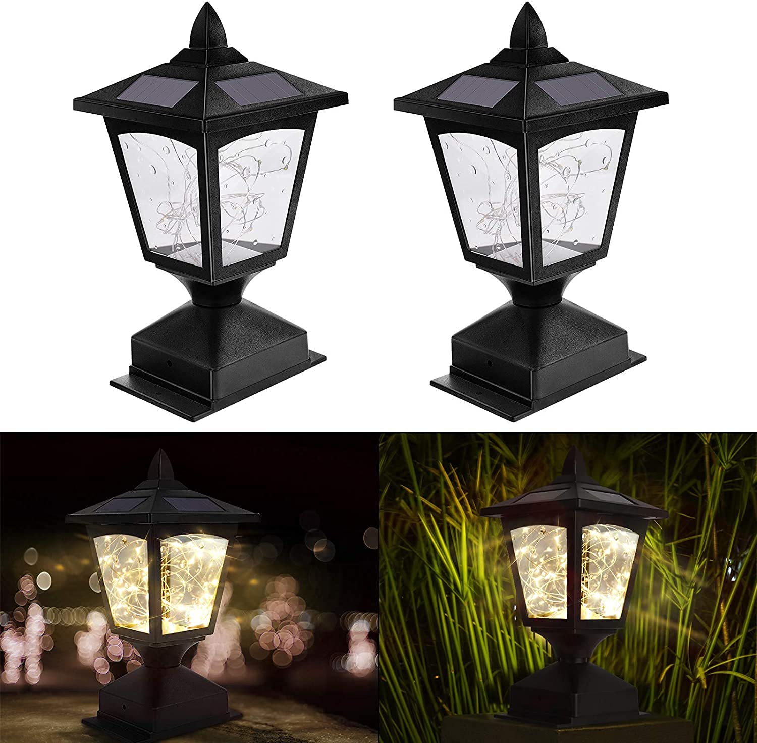 Buy Solar Post Lights Outdoor, Solar Lamp Post Light for Fence Deck
