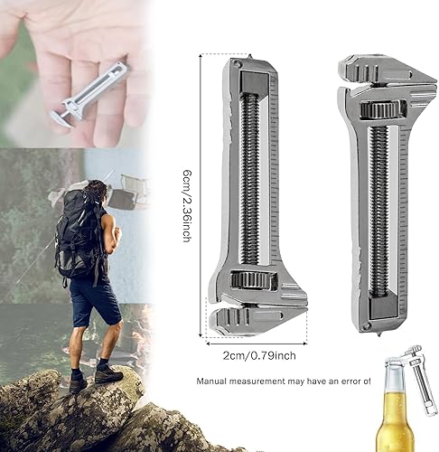Miniatura 5 de Multiherramienta compacta de titanio, 2026 nueva mini llave ajustable multifuncional herramienta de aleación con abridor de botellas, herramienta