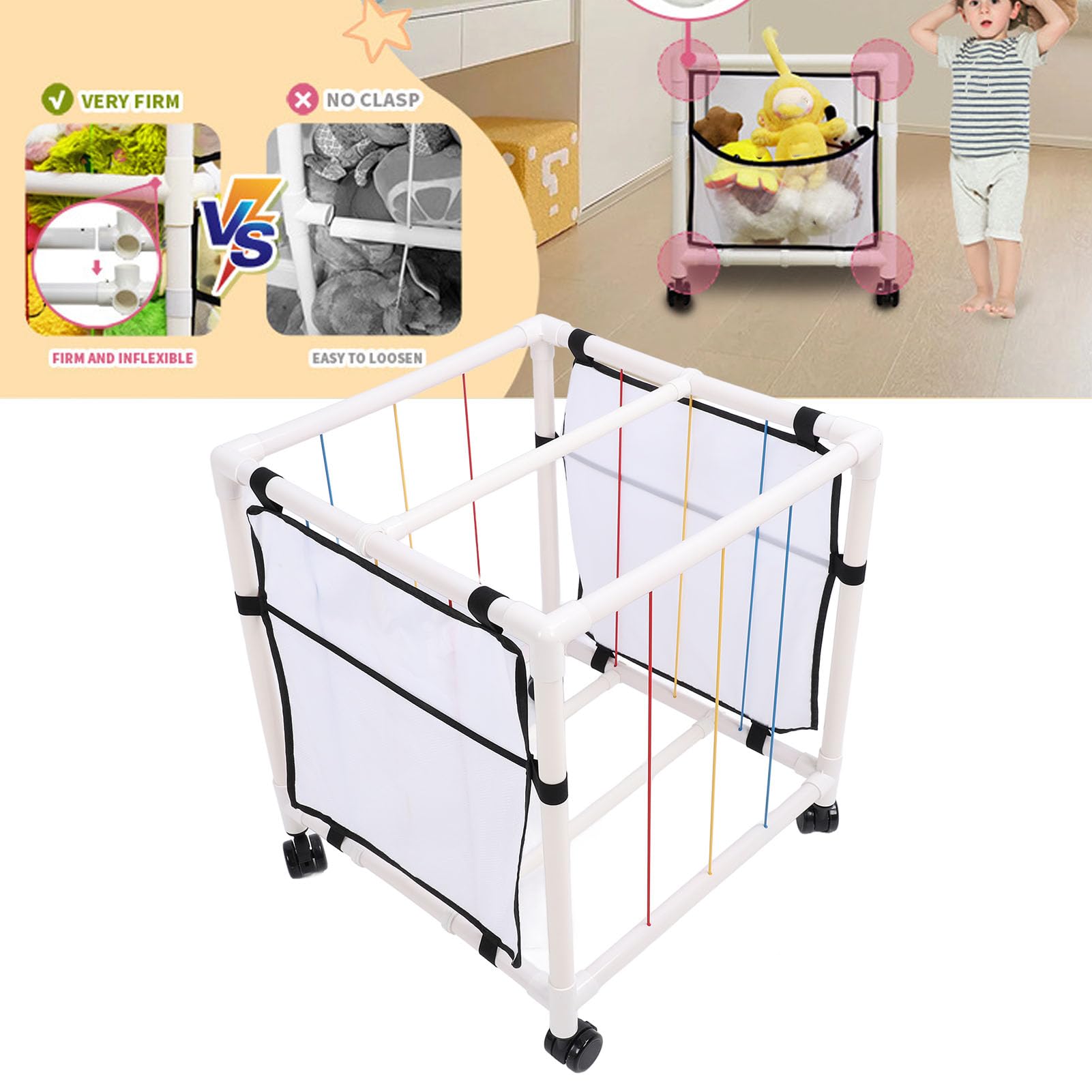 Stuffed Animal Storage Zoo Stuffed Animal Holder Space Save Vertical Stuffed Animals Storage with Elastic Rope, Stuffed Animal Storage for Playrooms and Corners (Standard Style